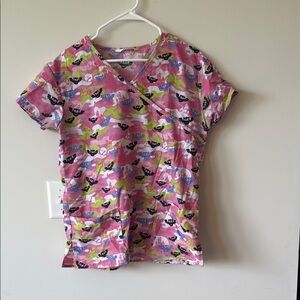 Colorful Halloween Scrub Top